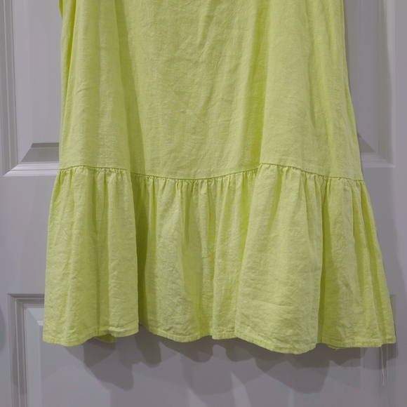 NEW YORK & COMPANY Linen Blend Strappy Lemon Yellow Mini Dress, Size XL - Picture 12 of 13